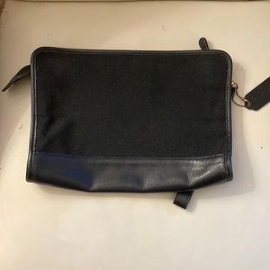 Coach leather & fabric large wristlet